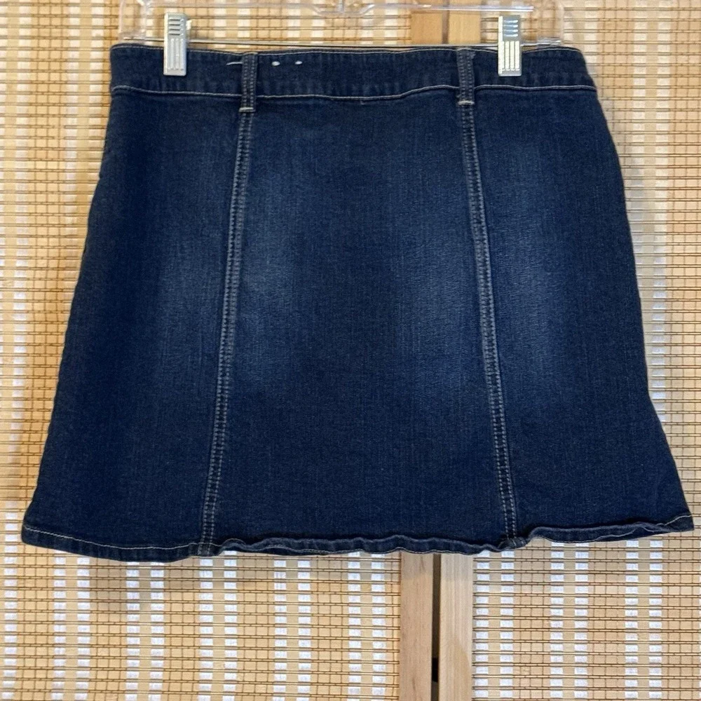 Jolt Womens 7‎ Denim Skirt Button Up Mini Preppy Boho Whimsigoth Grunge Western